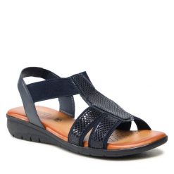 Sandały Go Soft. Niebieskie sandały damskie GO SOFT, bez wzorów, bez obcasa, na płaskiej podeszwie, bez zapięcia. Za 149.99 zł.