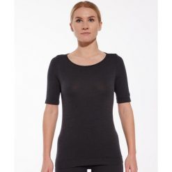 Koszulka damska z krótkim rękawem Brubeck JOGA MERINO. Szare koszulki damskie Brubeck, bez wzorów, bez kołnierzyka, bez ramiączek. Za 199.99 zł.