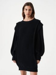 IRO Sukienka dzianinowa Lorely AR641 Czarny Relaxed Fit. Czarne sukienki damskie Iro, bez wzorów, z bawełny, bez ramiączek. Za 1,039.00 zł.