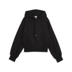Damska dzianinowa bluza z kapturem HER o luźnym kroju PUMA. Czarne bluzy damskie Puma, na jesień, xl, bez wzorów, z bawełny, z kapturem. Za 269.00 zł.