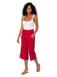 Aller Simplement Spodnie w kolorze czerwonym rozmiar: 34/36. Czerwone spodnie materiałowe damskie Aller Simplement, bez wzorów, z materiału. Za 56.99 zł.