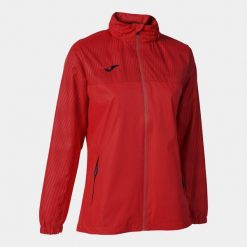 Kurtka do piłki nożnej damska Joma Montreal przeciwdeszczowa. Czerwone kurtki damskie Joma, xl, bez wzorów, z kapturem. Za 263.70 zł.