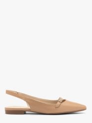 Beżowe baleriny slingback ZOE. Brązowe balerinki damskie Ryłko, bez wzorów, z gumy. Za 329.99 zł.
