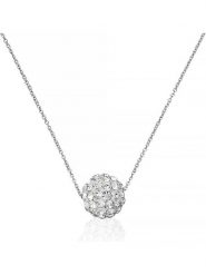 L instant d Or Złoty naszyjnik "Bulle de crystal" z zawieszką - dł. 45 cm rozmiar: onesize. Szare naszyjniki damskie L instant d Or, z cyrkonią, złote. Za 614.96 zł.