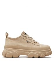 Buffalo Sneakersy Tremor Lace Up Lo 1622458 Beżowy. Brązowe obuwie sportowe damskie Buffalo, z materiału, bez zapięcia. Za 289.99 zł.