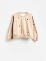 Bluza z haftowanym wzorem - wielobarwny. Bluzy damskie Reserved, l, bez wzorów, z bawełny, bez kaptura. Za 129.99 zł.