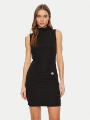 Guess Sukienka koktajlowa W5RK24 KAQL2 Czarny Regular Fit. Czarne sukienki damskie Guess, z aplikacjami, z syntetyku, wizytowe, bez ramiączek. Za 259.99 zł.
