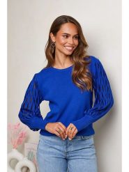 Soft Cashmere Sweter w kolorze niebieskim rozmiar: 34/36. Niebieskie swetry klasyczne damskie Soft Cashmere, z kaszmiru, bez kołnierzyka. Za 151.45 zł.