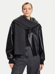 Calvin Klein Szalik Ck Metal Wool Rib Scarf LV04D8056G Szary. Szare szaliki damskie Calvin Klein, bez wzorów, z materiału. Za 349.99 zł.