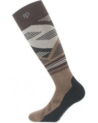 Skarpety merino SIW. Brązowe skarpetki damskie LASTING, bez wzorów, z elastanu. Za 91.00 zł.