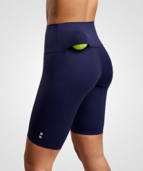 Legginsy do tenisa/padla damskie. Niebieskie legginsy damskie NORDICDOTS, bez wzorów, z materiału. Za 190.00 zł.