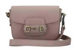 Listonoszka skórzana BARBERINI'S 968-18 pudrowa. Czerwone shopper bag Barberinis, z aplikacjami, ze skóry, małe, bez dodatków. Za 299.99 zł.
