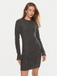 Guess Sukienka dzianinowa Serena W4BK17 Z3HW0 Szary Regular Fit. Szare sukienki damskie Guess, z aplikacjami, z dzianiny, bez ramiączek. Za 339.99 zł.