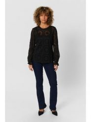 Kaffe Bluzka w kolorze czarnym rozmiar: 40. Czarne bluzki damskie Kaffe, bez wzorów, z koronki, bez kołnierzyka, bez ramiączek. Za 87.40 zł.