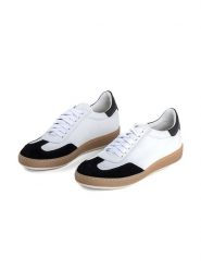 Anna Morellini Skórzane sneakersy "Monina" w kolorze biało-czarnym rozmiar: 41. Białe obuwie sportowe damskie Anna Morellini, bez zapięcia. Za 372.47 zł.