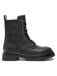 Tommy Hilfiger Trapery Lace Up Bootie T3A5-33568-0092 M Czarny. Czarne kozaki dziewczęce Tommy Hilfiger, bez wzorów, ze skóry, bez obcasa, bez zapięcia. Za 549.99 zł.