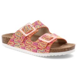 Pomarańczowe Klapki S.Barski Stylowe Neonowe Obuwie Damskie. Brązowe klapki damskie S.BARSKI, bez wzorów, z jeansu, bez obcasa, bez zapięcia. Za 79.99 zł.