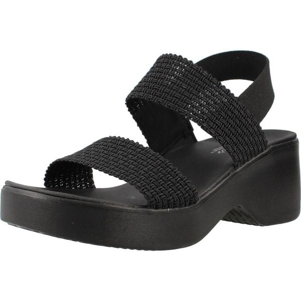 Sandały SKECHERS 119413S Czarny. Czarne sandały damskie Skechers, bez wzorów, z materiału, bez obcasa, bez zapięcia. Za 390.00 zł.