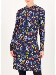 Blutsgeschwister Sukienka "Lonely Lips" ze wzorem rozmiar: XS. Niebieskie sukienki damskie Blutsgeschwister, bez wzorów, z wiskozy, klasyczne, bez ramiączek. Za 113.10 zł.