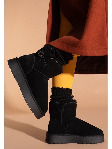 Gooce Skórzane botki zimowe "Crestone" w kolorze czarnym rozmiar: 37. Czarne botki damskie Gooce, na zimę, ze skóry, bez obcasa, na platformie, bez zapięcia. Za 217.99 zł.