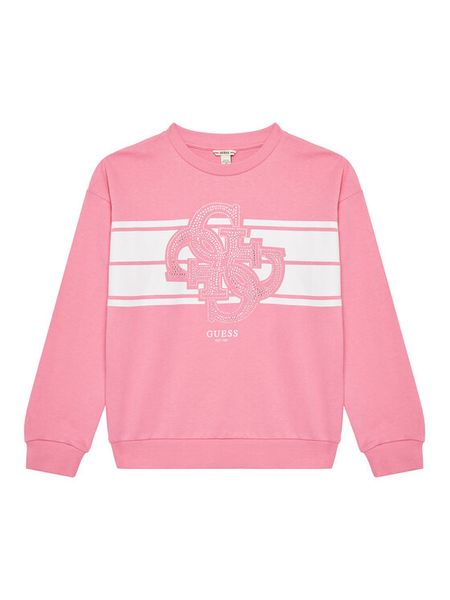 Guess Bluza J5YQ01 KA6R4 Różowy Regular Fit. Czerwone bluzy dziewczęce Guess, z aplikacjami, z bawełny, bez ramiączek, bez kaptura. Za 119.99 zł.