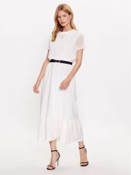 Liu Jo Sport Sukienka codzienna TA3164 JS088 Biały Regular Fit. Białe sukienki damskie Liu Jo Sport, bez wzorów, z bawełny, sportowe, bez ramiączek. Za 419.99 zł.