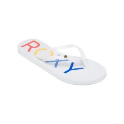 Sandały dla Kobiety SANDY Biały. Białe sandały damskie Roxy, bez wzorów, z gumy, bez obcasa, bez zapięcia. Za 79.99 zł.
