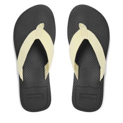 Japonki Hunter. Żółte klapki damskie Hunter, bez wzorów, bez obcasa, bez zapięcia. Za 79.99 zł.