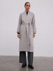 BGN Płaszcz przejściowy w kolorze szarym rozmiar: 34. Szare płaszcze damskie BGN, bez wzorów, z wełny, bez kaptura. Za 304.99 zł.