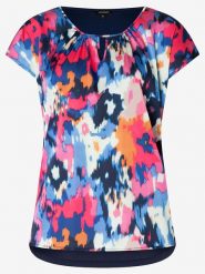 More & More Koszulka w kolorze granatowym ze wzorem rozmiar: 38. Niebieskie bluzki damskie More & More, bez wzorów, bez kołnierzyka, bez ramiączek. Za 79.40 zł.