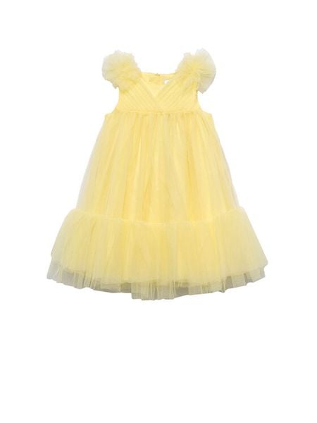 Abel & Lula Sukienka elegancka 5039 Żółty Regular Fit. Żółte sukienki dziewczęce Abel & Lula, bez wzorów, z syntetyku, bez ramiączek. Za 369.99 zł.