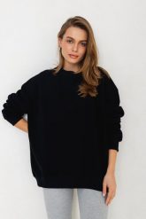 BLUZA BIG SISTER CZARNA One size - Flawless. Czarne bluzy damskie Flawless, bez wzorów, z bawełny, bez kaptura. Za 327.00 zł.