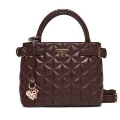 Torebka Guess. Brązowe kuferki damskie Guess, z aplikacjami, bez dodatków. Za 589.99 zł.