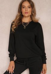 Czarna Bluza Sofaris. Czarne bluzy damskie Renee, l, bez wzorów, z bawełny, bez kaptura. Za 39.99 zł.