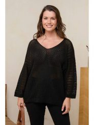 Curvy Lady Sweter w kolorze czarnym rozmiar: 48/50. Czarne swetry klasyczne damskie Curvy Lady, ze splotem, bez kołnierzyka. Za 122.96 zł.