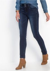 Modelujące dżinsy ze stretchem o kroju slim fit. Niebieskie jeansy damskie bonprix. Za 179.99 zł.