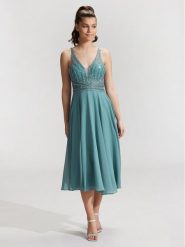Hey Kyla Sukienka koktajlowa 5AG012HK Niebieski Regular Fit. Niebieskie sukienki damskie Hey Kyla, bez wzorów, z syntetyku, wizytowe, bez ramiączek. Za 1,309.00 zł.