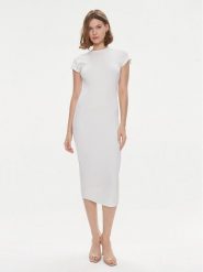 Calvin Klein Sukienka letnia Q-Nova K20K206537 Biały Slim Fit. Białe sukienki damskie Calvin Klein, bez wzorów, z syntetyku, bez ramiączek. Za 439.99 zł.