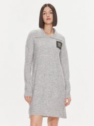 Liu Jo Sukienka dzianinowa 5F3036 MA08O Szary Regular Fit. Szare sukienki damskie Liu Jo, bez wzorów, z dzianiny, bez ramiączek. Za 559.99 zł.