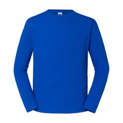 Koszulka Z Długim Rękawem Unisex Dla Dorosłych Iconic 195. Niebieskie bluzki damskie Fruit of the Loom, xs, bez wzorów, bez kołnierzyka, bez ramiączek. Za 74.99 zł.