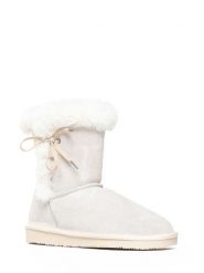 NICEBAY Skórzane botki zimowe "Blissa" w kolorze białym rozmiar: 36. Białe botki damskie NICEBAY, na zimę, z materiału, bez obcasa, bez zapięcia. Za 217.99 zł.