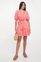 Sukienka z ramii z haftami TWINSET. Sukienki damskie Twinset Milano, bez wzorów, bez ramiączek. Za 1,559.00 zł.