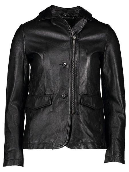 Buffalo Skórzana kurtka w kolorze czarnym rozmiar: 38. Czarne kurtki damskie Buffalo, bez wzorów, ze skóry, bez kaptura. Za 371.59 zł.