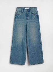 Jeansy baggy z efektem sprania - turkusowy. Niebieskie jeansy damskie Sinsay. Za 69.99 zł.