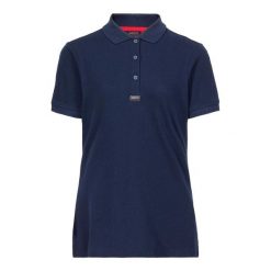 Damska koszulka polo Musto Essential Pique. Niebieskie koszulki damskie Musto, bez wzorów, bez kołnierzyka, bez ramiączek. Za 265.50 zł.