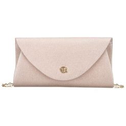 Beżowa, brokatowa kopertówka damska wykonana z tkaniny syntetycznej, zapinana klipsem magnetycznym Rovicky R-XS029-2. Brązowe torebki wieczorowe damskie ROVICKY, bez wzorów, z syntetyku, bez dodatków. Za 45.00 zł.