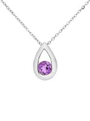 Revoni Naszyjnik z białego złota z ametystem - 45 cm rozmiar: onesize. Różowe naszyjniki damskie Revoni, z ametystem, złote. Za 1,043.99 zł.