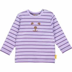 Koszulka w kolorze fioletowym. Fioletowe koszulki i t-shirty dziewczęce Steiff, z nadrukiem, z okrągłym kołnierzem, z długim rękawem. W wyprzedaży za 49.95 zł.