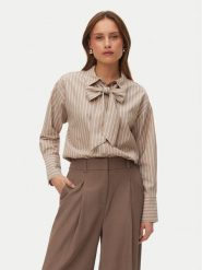 Vero Moda Koszula Islunn 10342449 Beżowy Regular Fit. Brązowe koszule damskie Vero Moda, l, bez wzorów, z bawełny, bez kołnierzyka, bez ramiączek. Za 179.99 zł.