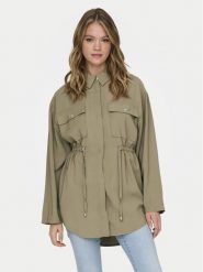 ONLY Kurtka koszulowa Nadine 15308614 Khaki Regular Fit. Brązowe kurtki damskie Only, m, bez wzorów, z wiskozy, bez kaptura. Za 119.99 zł.